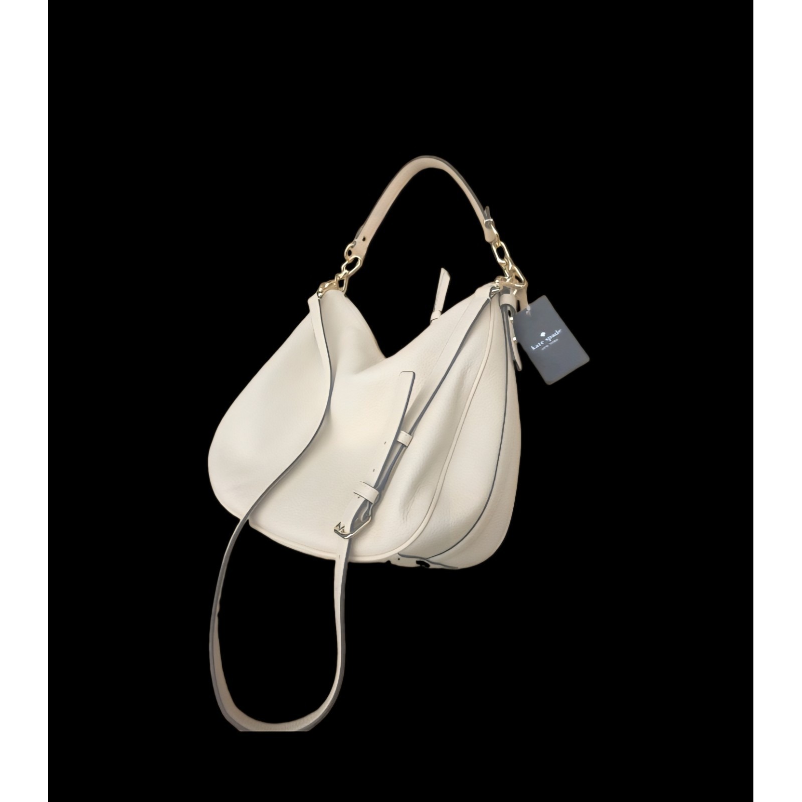 Kate Spade Leather Shoulder Bag Hobo Milk Glass Mulberry St Vivian Pebble Zip